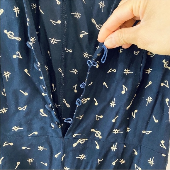 Reformation navy blue Musical note short romper - Picture 4 of 10